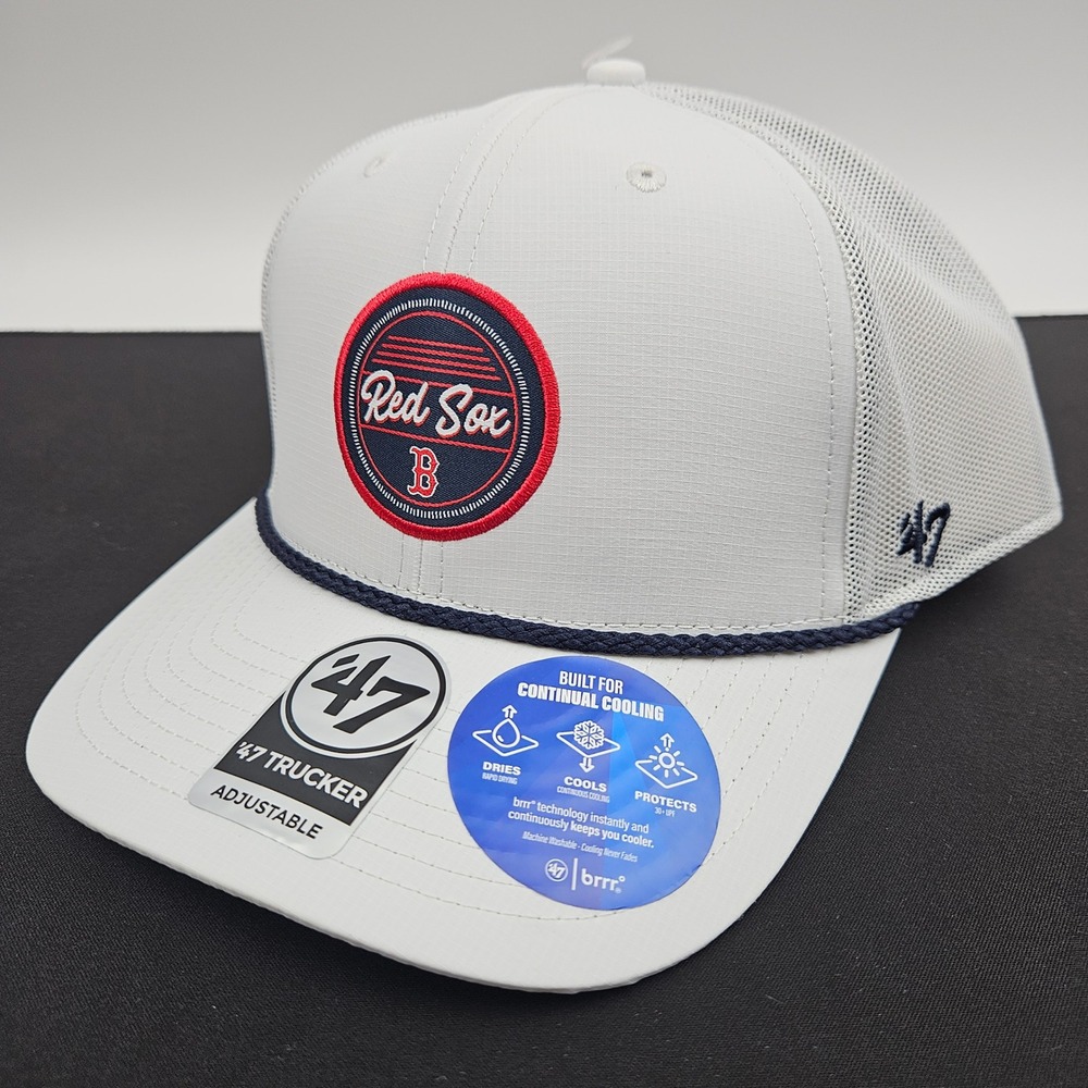 Boston Red Sox 47 Brand Trucker Hat White Navy Rope Snapback brrr Cooling MLB